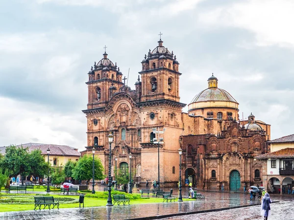 Vista Iglesia Compañía Jesús Plaza Armas Cusco — Foto de Stock