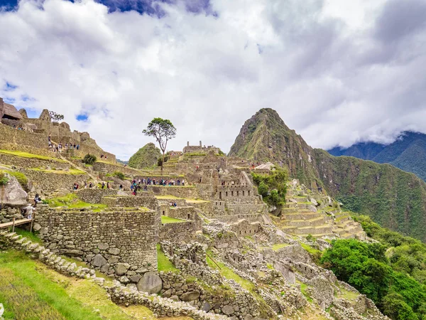 Vista Laterale Della Cittadella Machu Picchu — Foto Stock