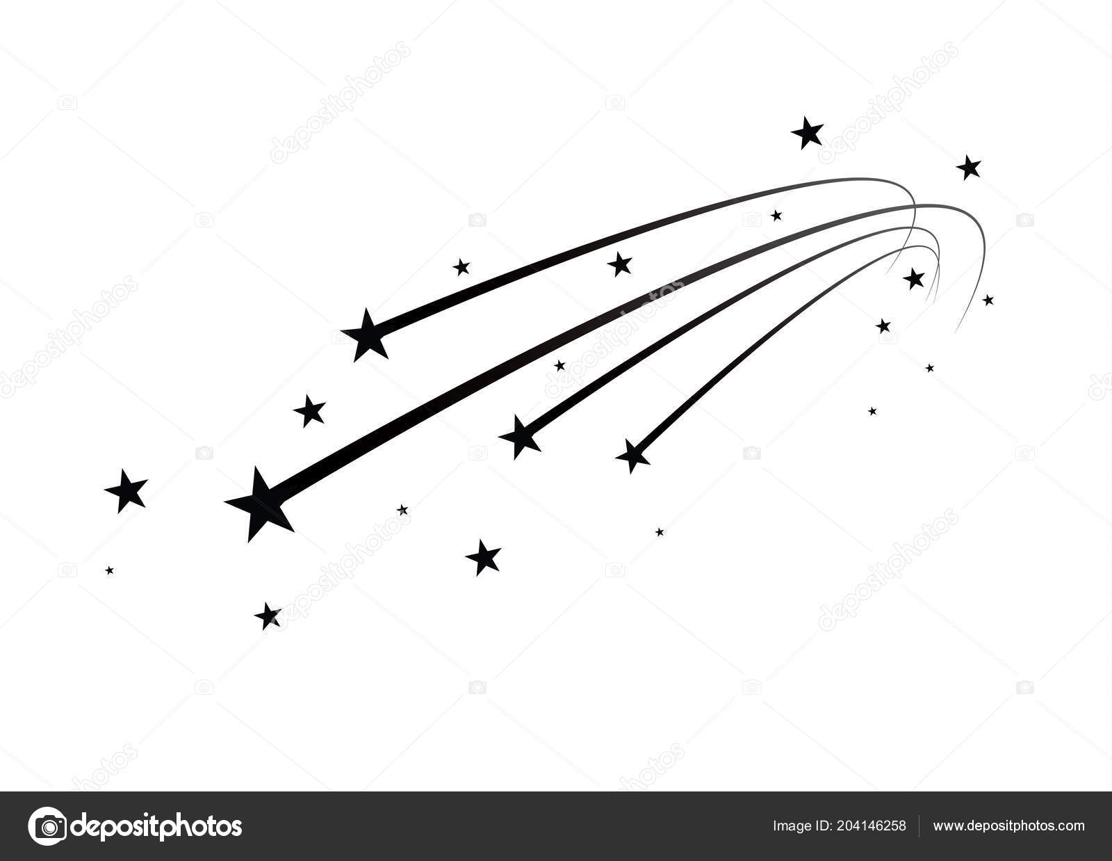 Abstract Falling Star Vector Black Shooting Star With