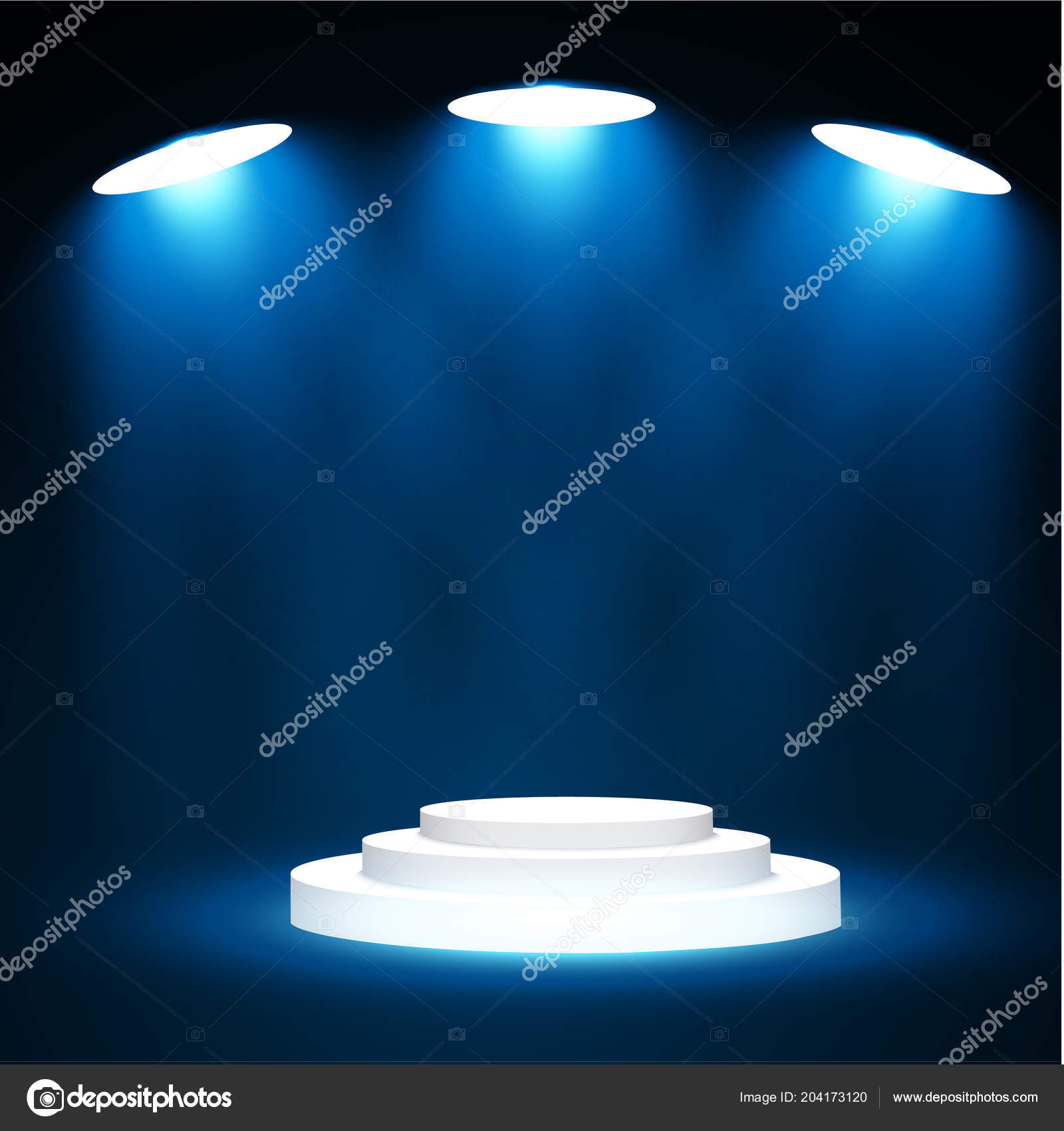 表彰式の舞台照明 青を背景にしたステージ表彰式の様子 ベクトルイラスト ストックベクター C Roman Gmail Com