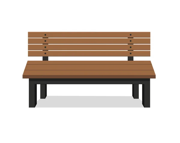 白 background.vector illustration.wooden 建設に分離されたベンチ. — ストックベクタ