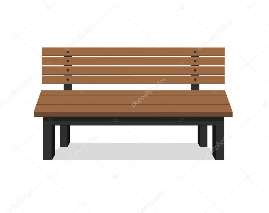 Benches isolated on white background.vector illustration.wooden construction.