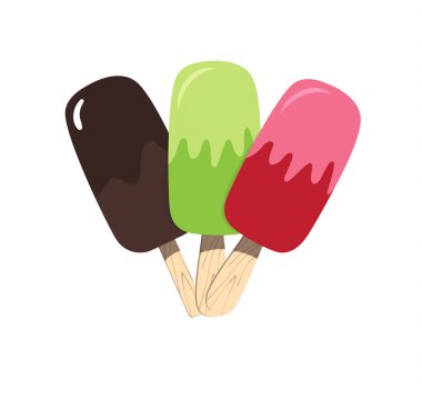 Dondurma koleksiyonu. Güzel renkli set. Web tasarım veya baskı için vektör çizim.