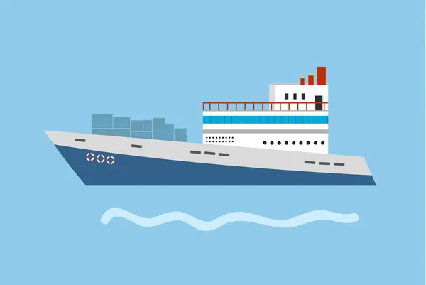 Concepto de vector de crucero marítimo o oceánico en estilo plano . — Vector de stock