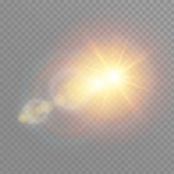 Efecto de luz de destello de lente especial de luz solar transparente vectorial. Patrón abstracto de Navidad. Espumosas partículas de polvo mágico — Vector de stock