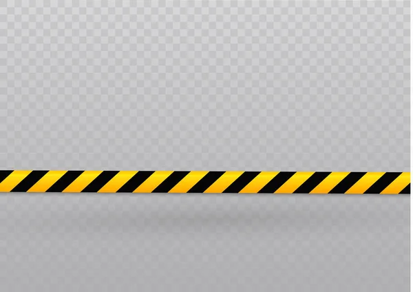 Isolierte Linien der Isolierung. Realistische Warnbänder. Zeichen der Gefahr. Vektor-Illustration, isoliert auf einem zellulären Hintergrund. gelbe Farbe — Stockvektor