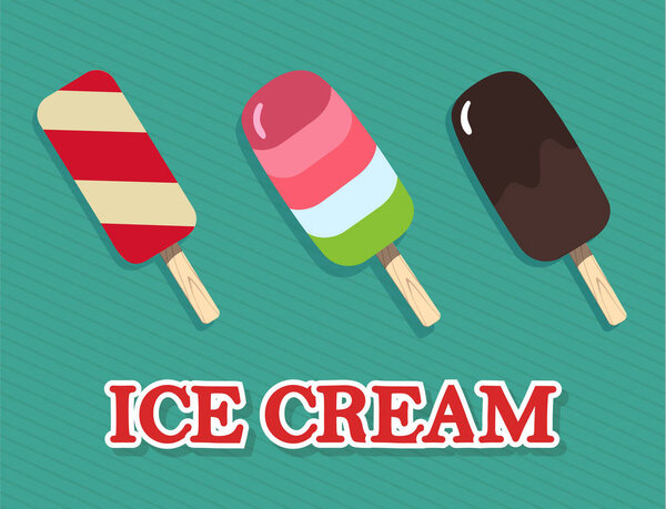 Ice cream collection. Beautiful colorful set. Vector illustration for web design or print.