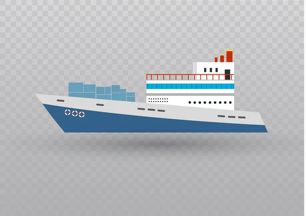 Concepto de vector de crucero marítimo o oceánico en estilo plano . — Vector de stock