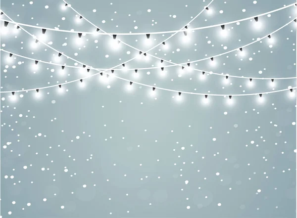 Nieve cayendo sobre un fondo brillante transparente. Fondo de copo de nieve abstracto. Ilustración vectorial — Vector de stock