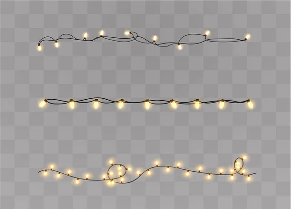 Luces de Navidad aisladas — Vector de stock