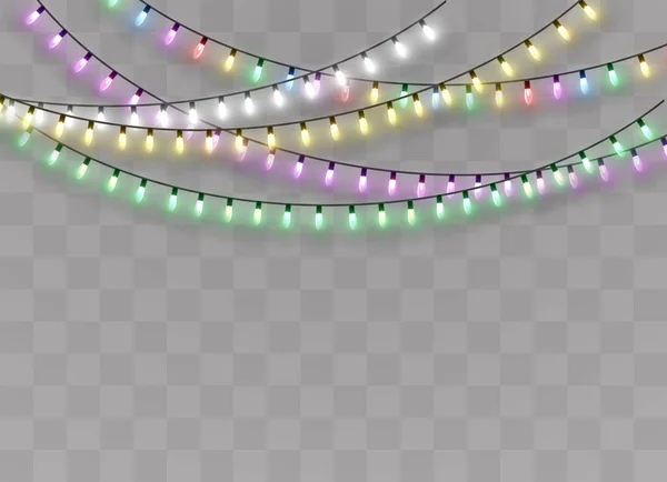 Luces de Navidad aisladas — Vector de stock