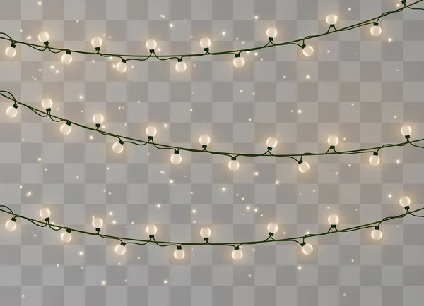 Luces de Navidad aisladas — Vector de stock