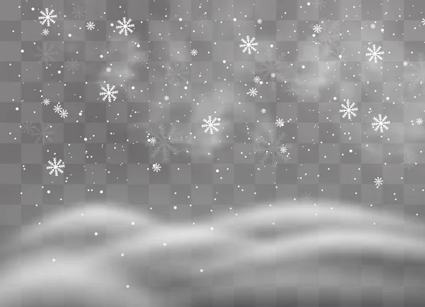 Neige Vent Sur Fond Transparent Illustration Vectorielle Décorative Dégradé Blanc — Image vectorielle