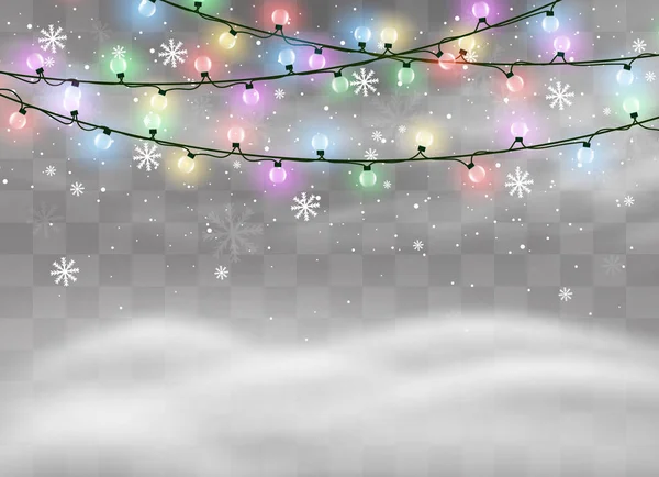 Luces de Navidad aisladas — Vector de stock