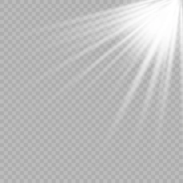 Vector Transparant Zonlicht Speciale Lens Flitslicht Effect Front Zon Lens — Stockvector