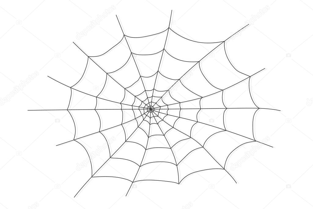 Cobweb isolated on white, transparent background. Cobweb elements, creepy, scary, horror halloween decor. Vector eps illustration Spider happy halloween party fun funny spooky logo