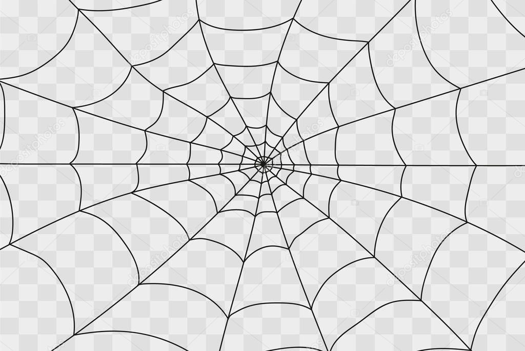 Cobweb isolated on white, transparent background. Cobweb elements, creepy, scary, horror halloween decor. Vector eps illustration Spider happy halloween party fun funny spooky logo