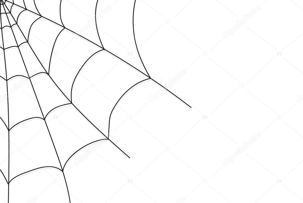 Cobweb isolated on white, transparent background. Cobweb elements, creepy, scary, horror halloween decor. Vector eps illustration Spider happy halloween party fun funny spooky logo