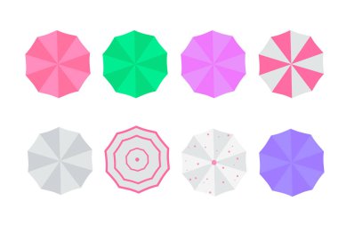 Plaj şemsiyeleri kümesi