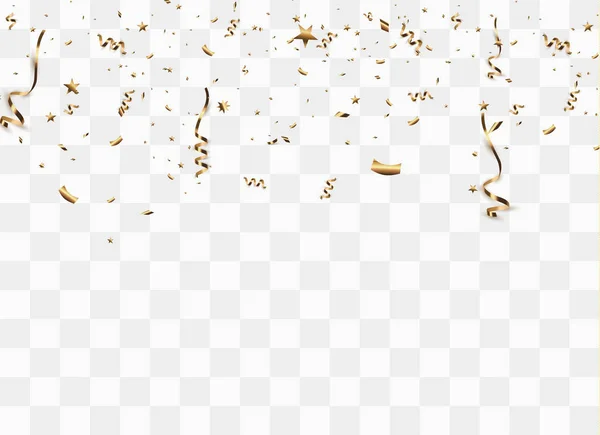 Złotym konfetti na białym tle — Wektor stockowy