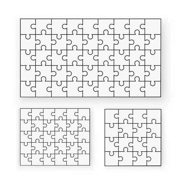 Płaskie puzzle. Dużo — Wektor stockowy