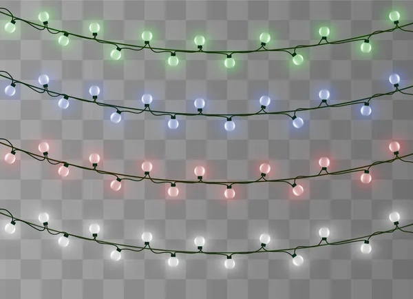 Kerstverlichting geïsoleerd — Stockvector