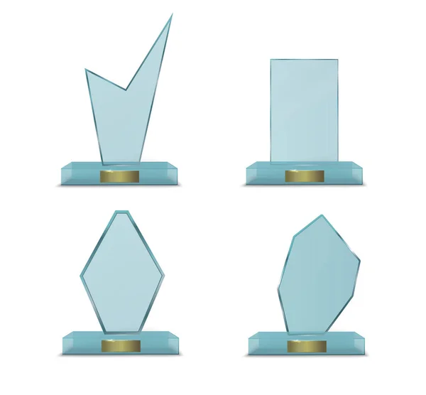 Premio trofeo de vidrio — Vector de stock