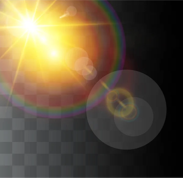 Vector de luz solar transparente — Vector de stock