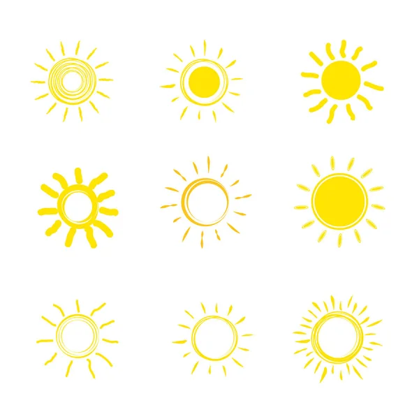 Platt solen ikonen — Stock vektor