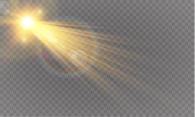 Vektör şeffaf güneş ışığı