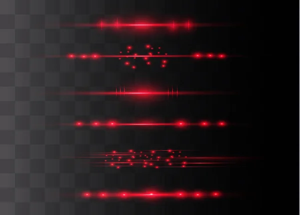 แสงสว่างแนวนอนสีแดง — ภาพเวกเตอร์สต็อก