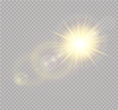Vektör şeffaf güneş ışığı