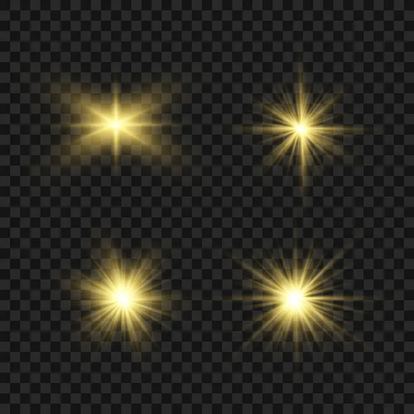 Yellow light stars. — Stock Vector