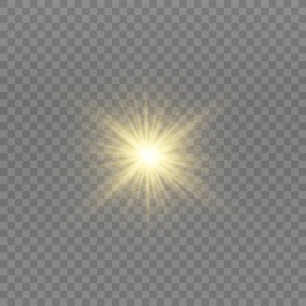 Gele lichtsterren. — Stockvector