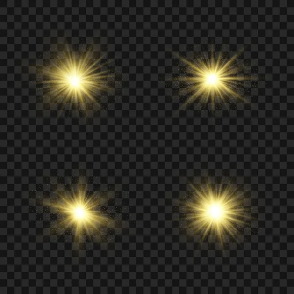 Estrellas de luz amarilla . — Vector de stock