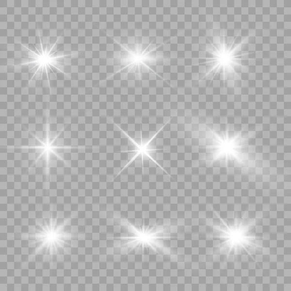 Estrellas de luz blanca . — Vector de stock