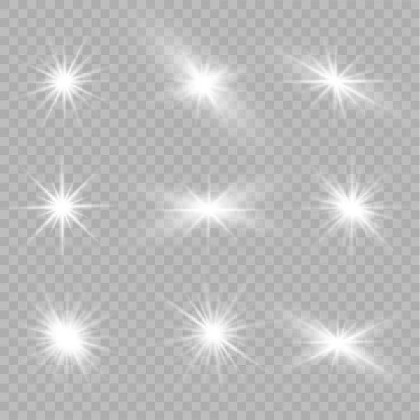 Bílé světelné hvězdy. — Stockový vektor