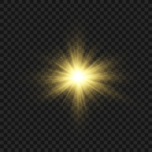 Gelbe Lichtsterne. — Stockvektor