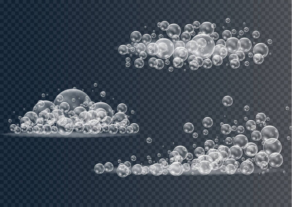 Realistic soap bubbles.