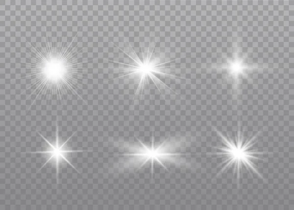 Estrellas de luz blanca . — Vector de stock