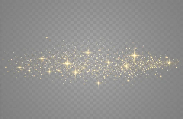 Golden dust sparks. — Stock Vector