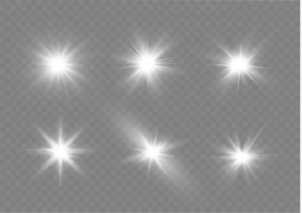 Witte lichtsterren. — Stockvector