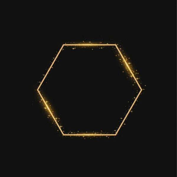 Golden shiny frames borders rim with light. Stock Vector by ...