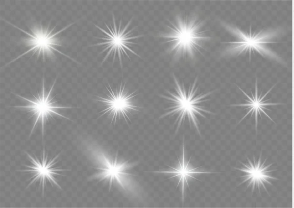Bílé světelné hvězdy. — Stockový vektor