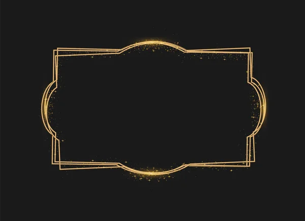 Golden shiny frames borders rim with light. Stock Vector by ...
