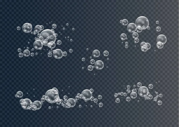 Burbujas de jabón realistas . — Vector de stock