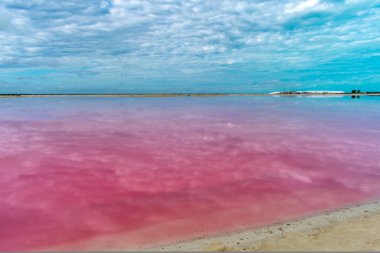 Rio Lagartos pink lake on a cloudy day, Yucatan, Mexico clipart