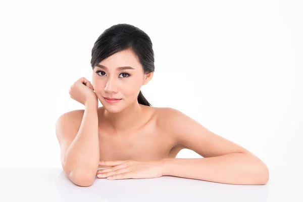 Hermosa Mujer Asia Joven Con Aspecto Piel Limpia Fresca Chica — Foto de Stock