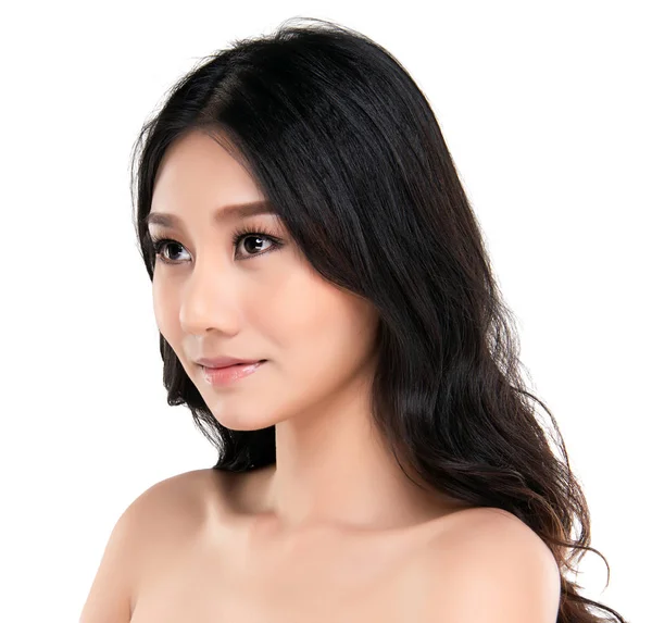 Mooie Jonge Aziatische Vrouw Met Schone Frisse Huid Look Schoonheidsmeisje — Stockfoto