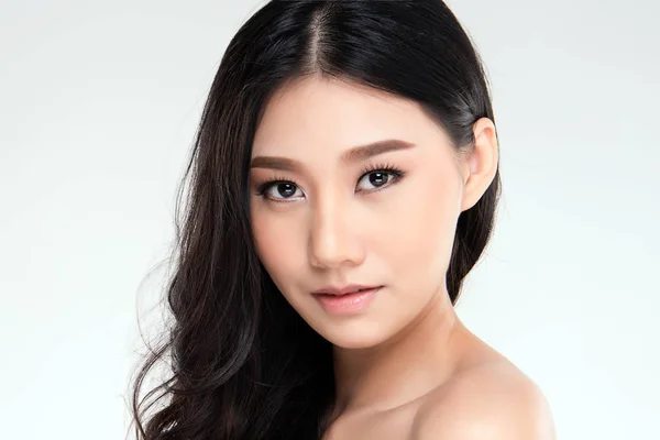 Schöne Junge Asiatische Frau Mit Sauberer Frischer Haut Mädchen Schönheit — Stockfoto
